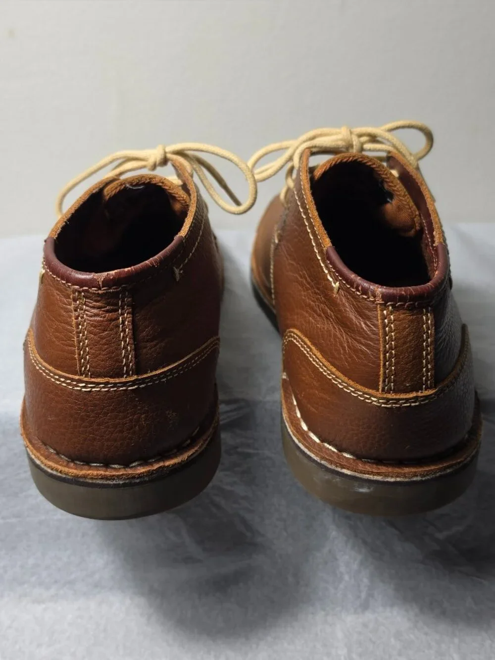 Kenneth Cole Reaction Desert Sun Men's Tan Cognac Brown Leather Chukka Boot #9.5